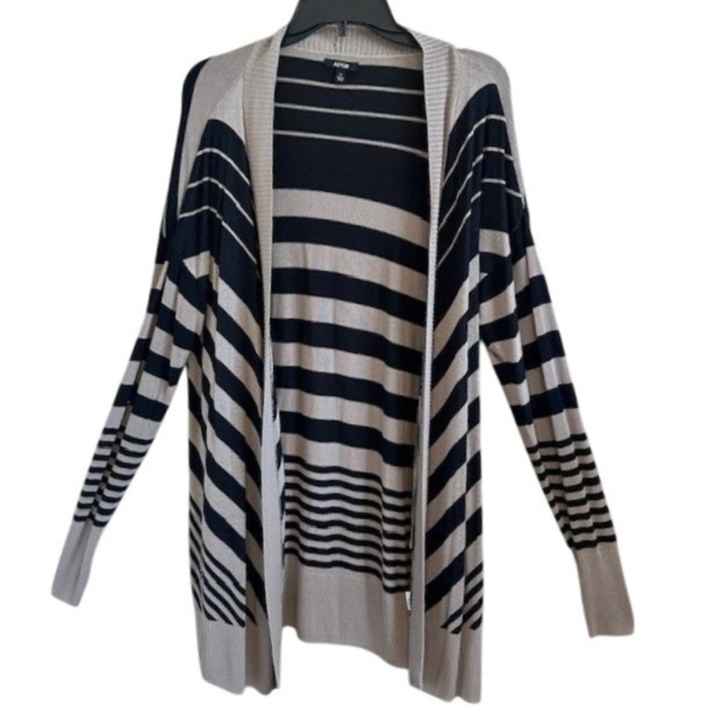 Apt. 9‎ Women's Black & Tan Striped Open Front Cardigan Size XL